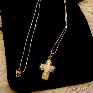 Cross glass necklace